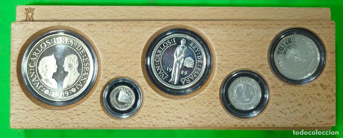 Monedas Juan Carlos I: ESPA&Ntilde;A.A&Ntilde;O 1989. SERIE I PLATA. V CENTENARIO DESCUBRIMIENTO.SERIE DE 5 MONEDAS.