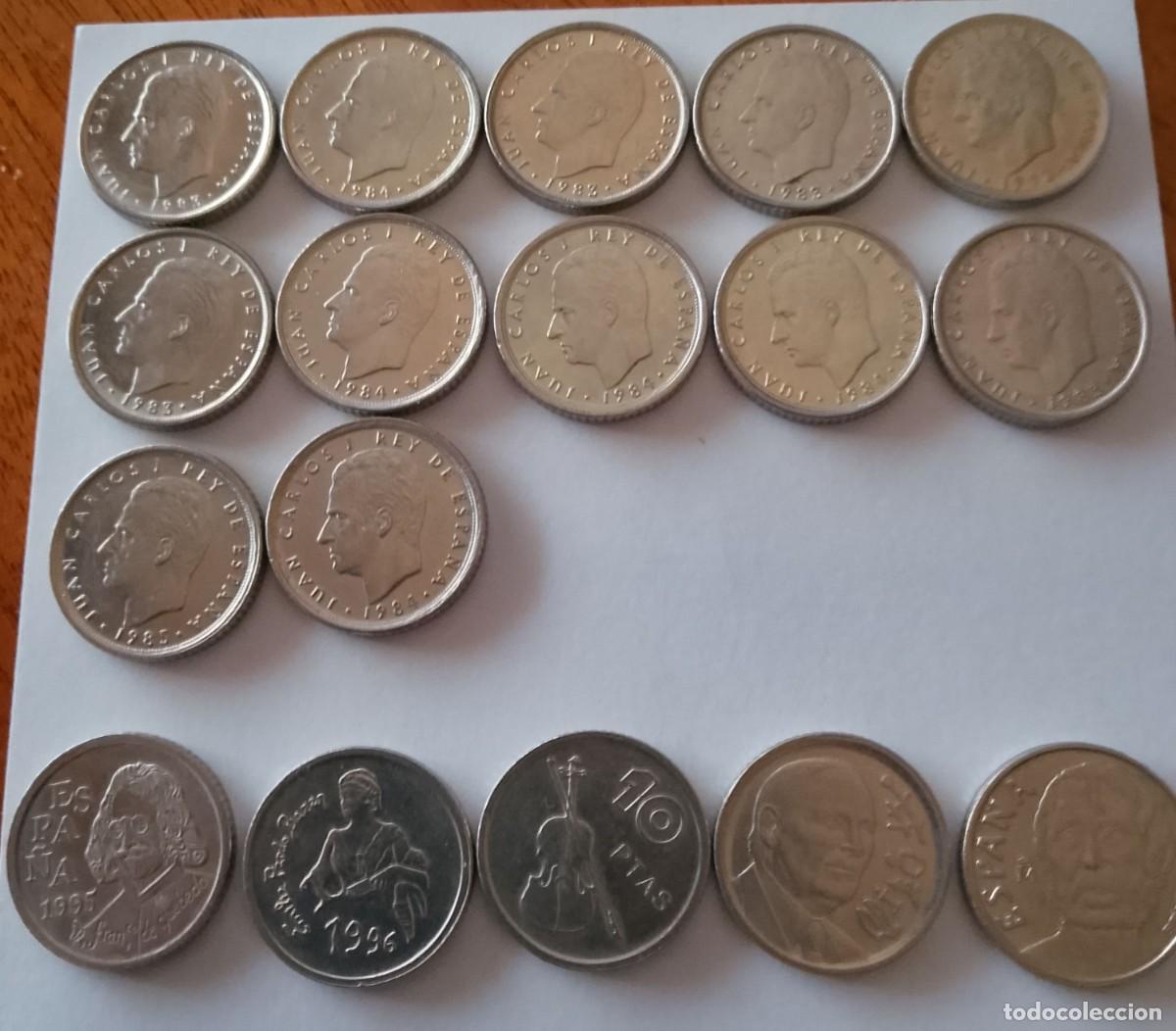 Monedas Juan Carlos I: 10 pesetas. Juan Carlos I. 17 monedas (diferentes a&ntilde;os). EBC