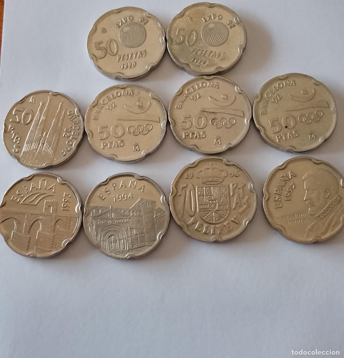 Monedas Juan Carlos I: 50 pesetas Juan Carlos I. Lote 10 monedas. EBC