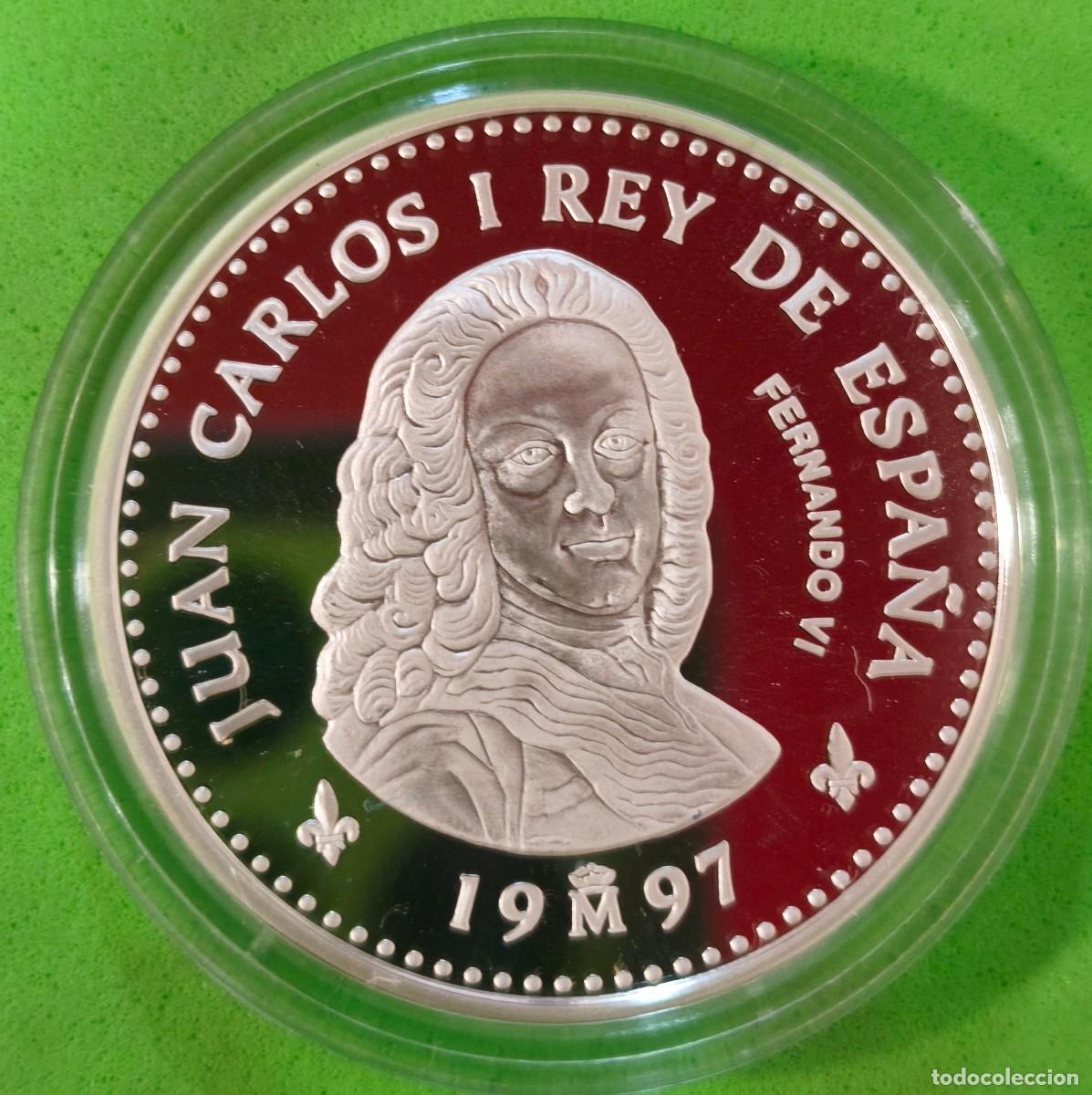 Monedas Juan Carlos I: ESPA&Ntilde;A. A&Ntilde;O 1997. 2000 PTAS PLATA LUIS I. FERNANDO VI. PESO 27 GR