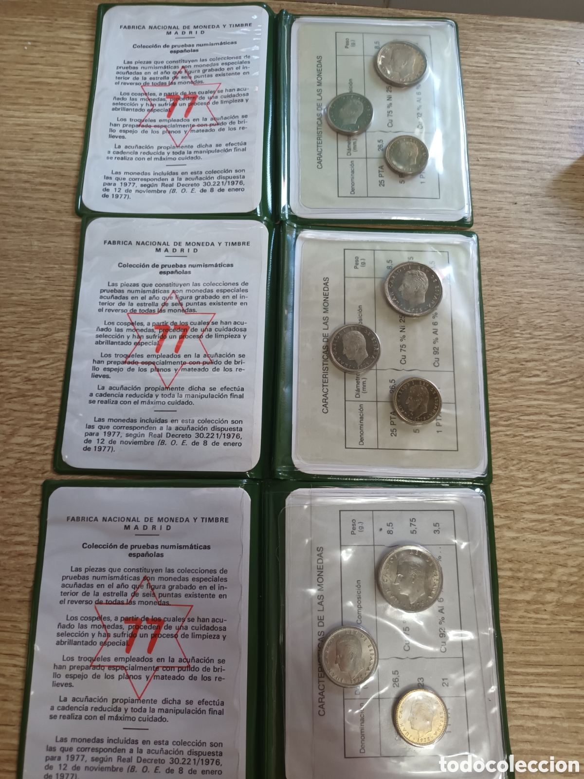 Monedas Juan Carlos I: CARTERAS DE PRUEBAS NUMISMATICA A&Ntilde;O 77