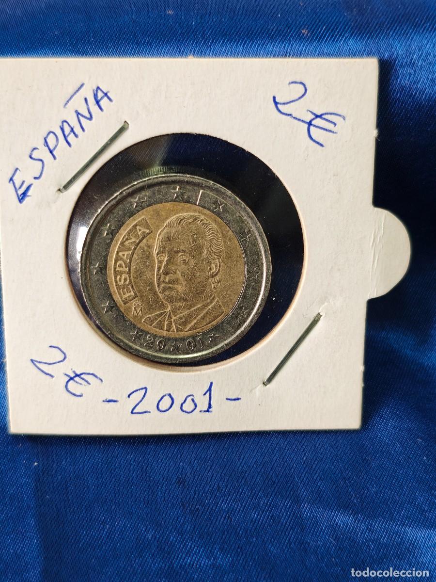 Moedas Juan Carlos I: &iexcl;&iexcl; MONEDA: 2&euro; ESPA&Ntilde;A. (A&Ntilde;O.-2001). CON VARIOS &rdquo;ERRORES.) Circulada. COLECCION.(Estuchada.)!! C-6.