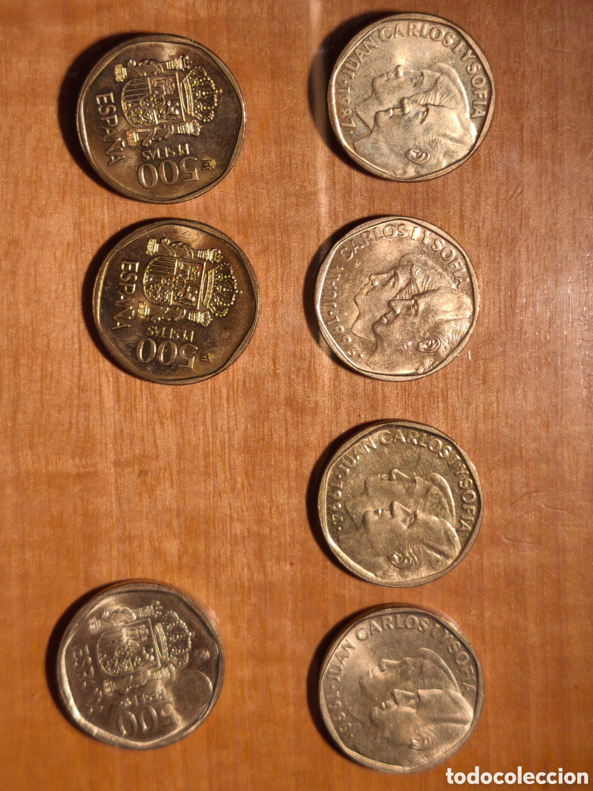 Coins Juan Carlos I: Lote de 7 monedas de 500 pesetas. Ver a&ntilde;os en descripci&oacute;n.
