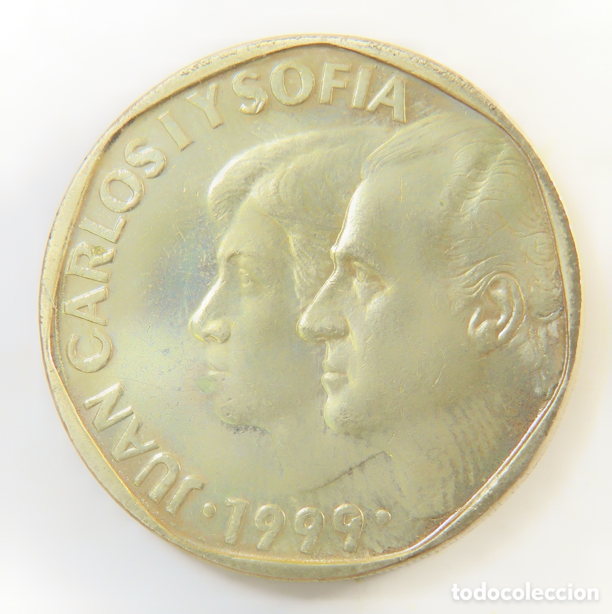 Monedas Juan Carlos I: Moneda de 500 Pesetas 1999 Juan Carlos y Sof&iacute;a SC &Uacute;ltimas Pesetas Espa&ntilde;a