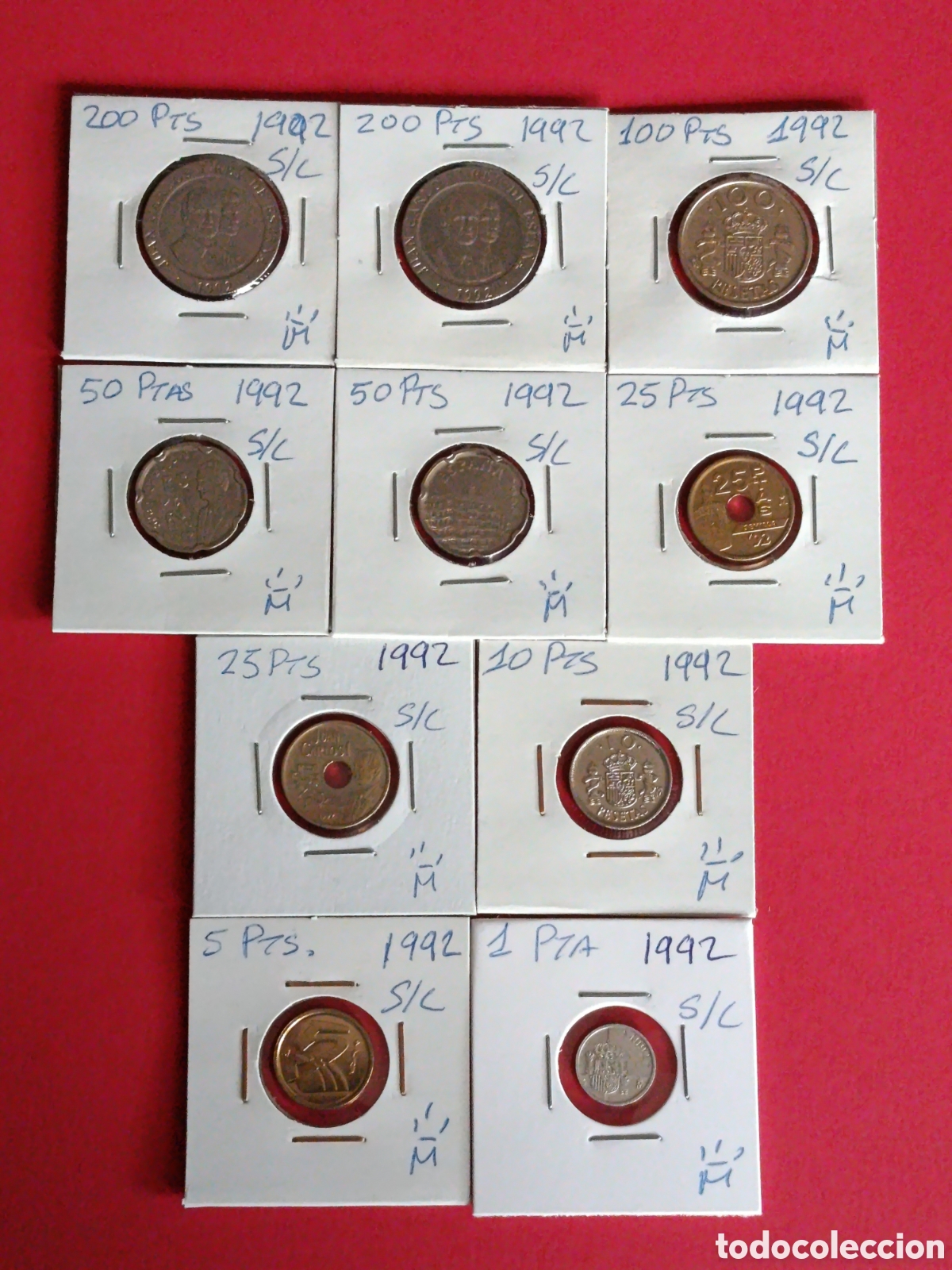 Monedas Juan Carlos I: JUAN CARLOS I. SET/LOTE DE LAS 10 MONEDAS DE 1992. S/C