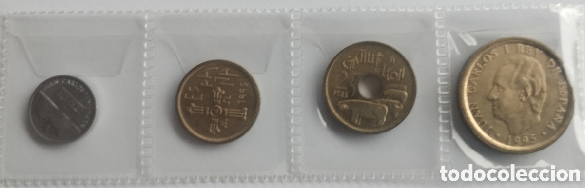Monedas Juan Carlos I: LOTE DE CUATRO MONEDAS JUAN CARLOS I A&Ntilde;O 1995 DE 1-5-25 Y 100 PESETAS 1995 SIN CIRCULAR