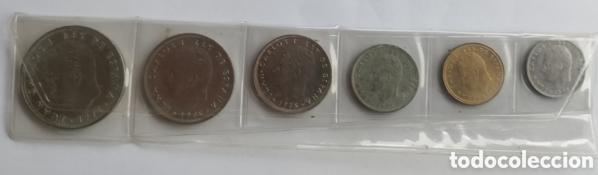 Monedas Juan Carlos I: LAS SEIS MONEDAS DE JUAN CARLOS I 1975 ESTRELLA 76 SIN CIRCULAR