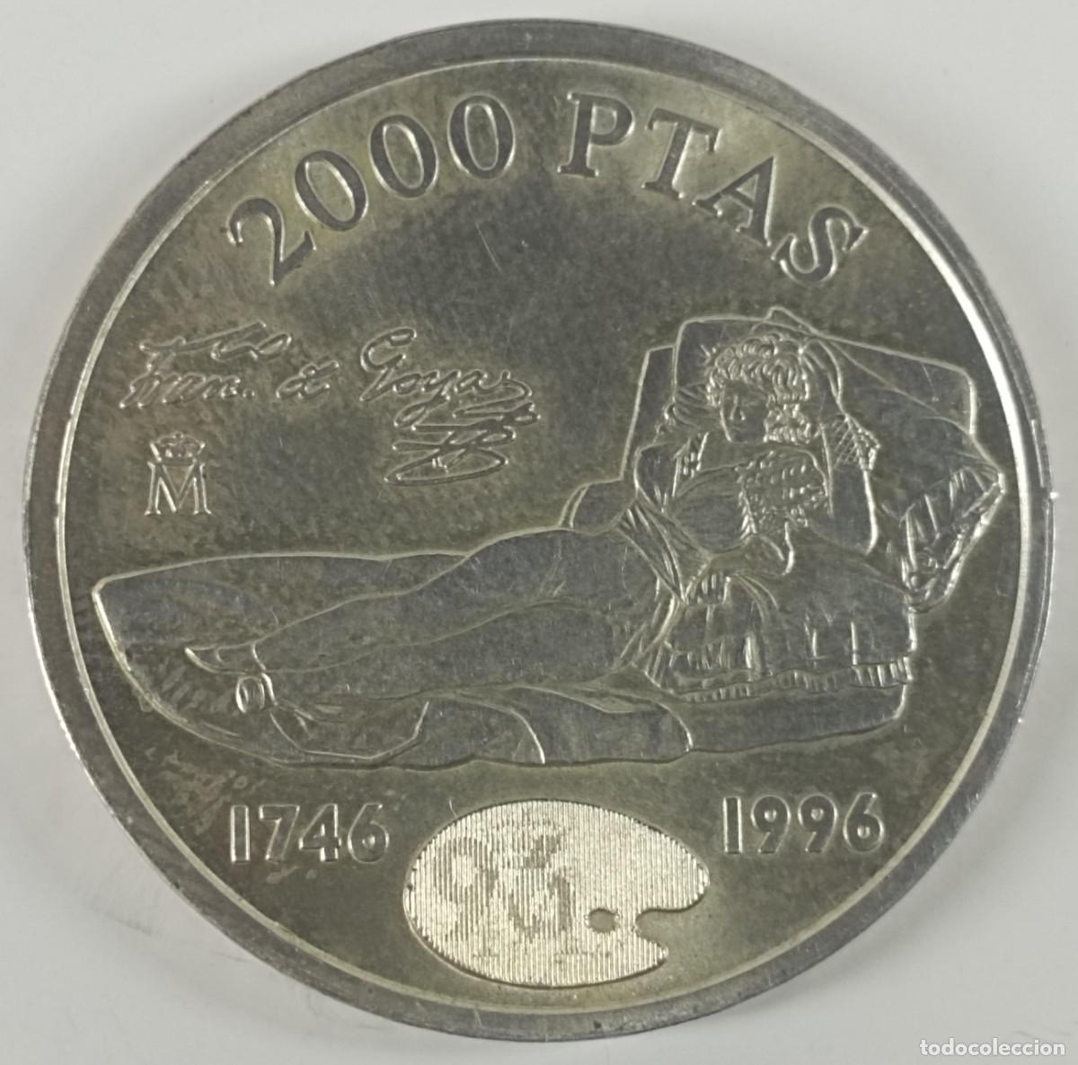 Monedas Juan Carlos I: Moneda de Espa&ntilde;a 2000 pesetas de 1996 de plata (Francisco de Goya)