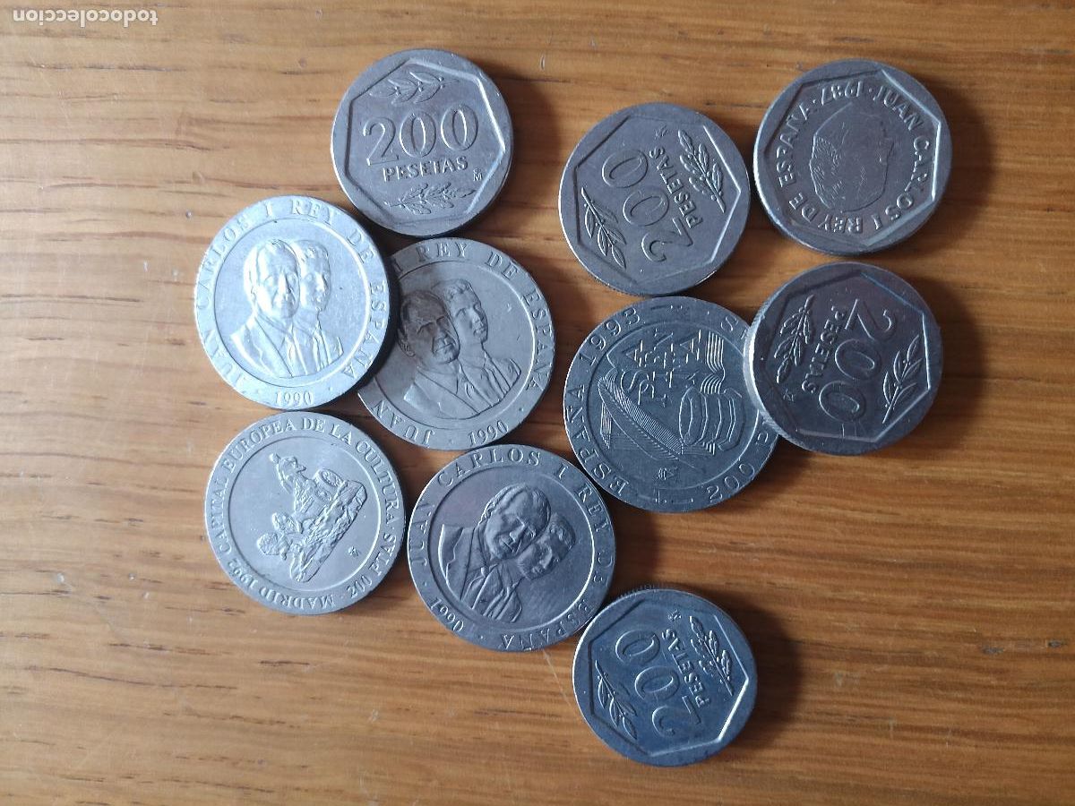 Monedas Juan Carlos I: 10 monedas de 200 pesetas