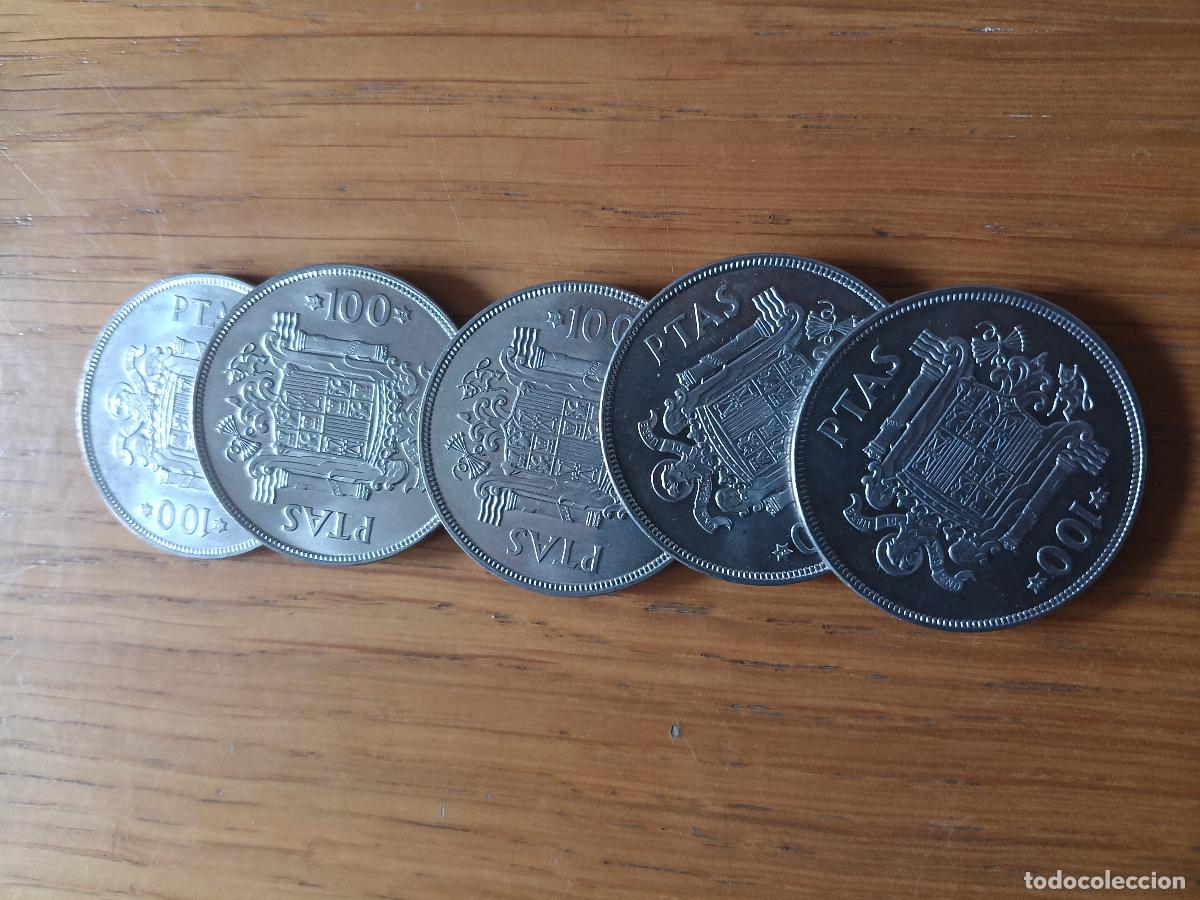 Monedas Juan Carlos I: 5 monedas de 100 pesetas de 1975 estrella 76 SC