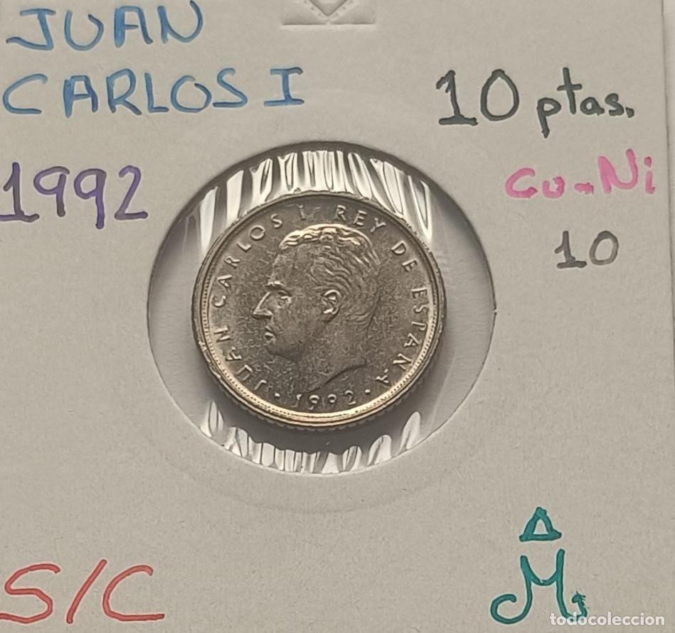 Monedas Juan Carlos I: 10 pesetas 1992, Juan Carlos I, sin circular, S/C, encartonada