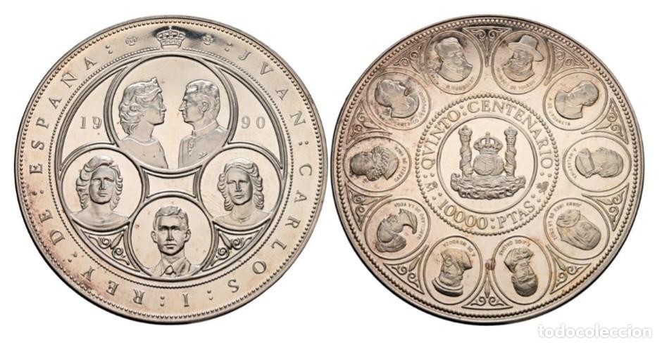Monedas Juan Carlos I: 10.000 Pesetas Plata 1999 5 Oz Serie Quinto Centenario