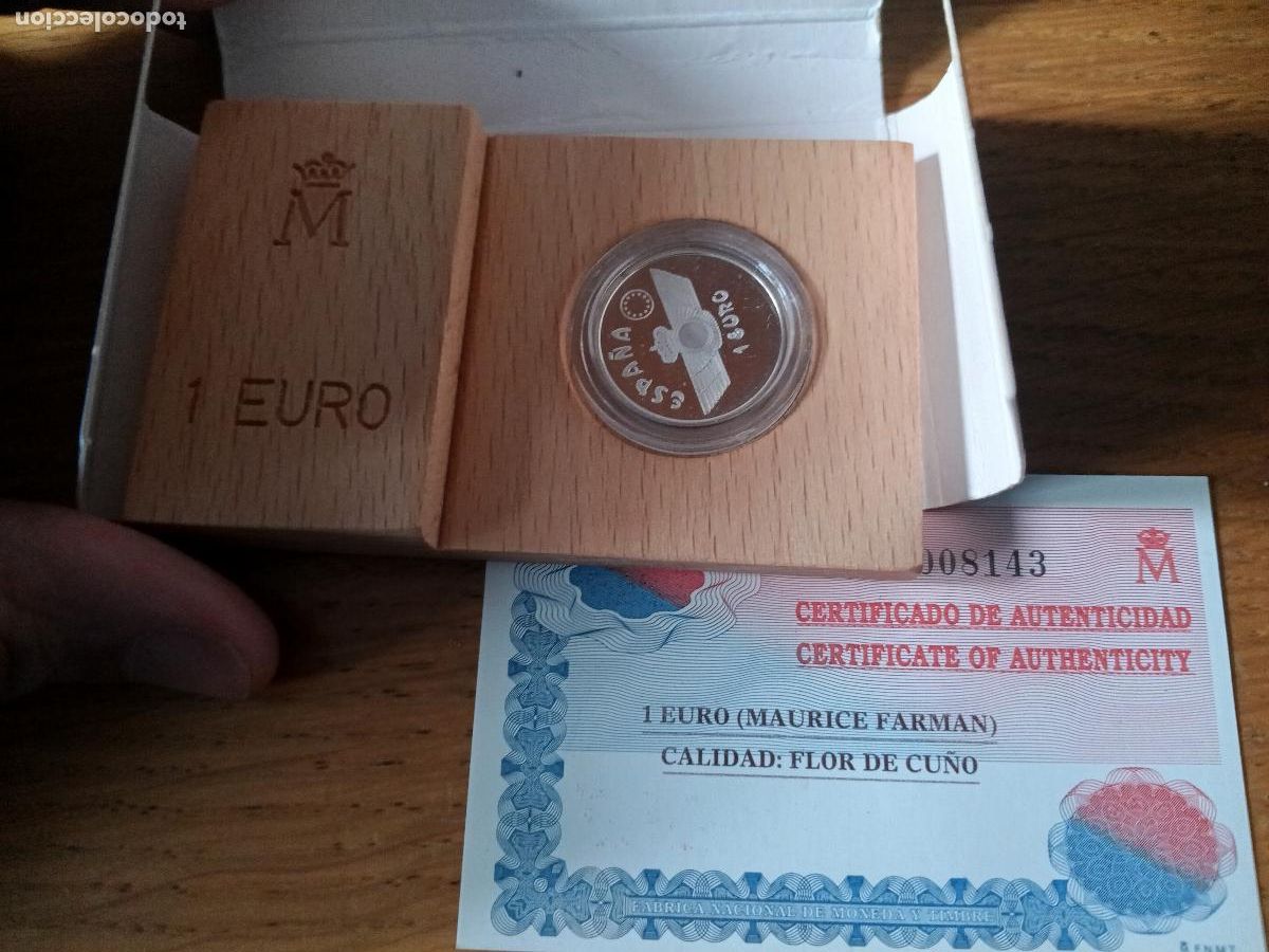 Monedas Juan Carlos I: 1 EURO 1997. MAURICE FARMAN / PLATA - CAJA + CERTIFICADO