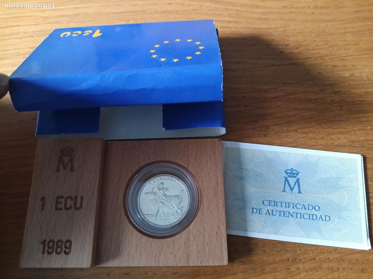 Monedas Juan Carlos I: ESTUCHE MONEDA 1 ECU 1989 , PLATA, ORIGINAL FNMT