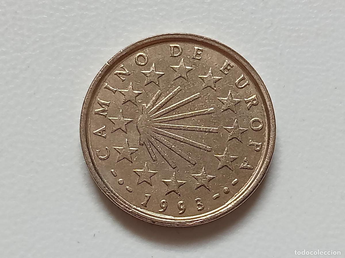 Monedas Juan Carlos I: JUAN CARLOS I 100 PESETAS 1993 LIS HACIA EL REVERSO EBC-