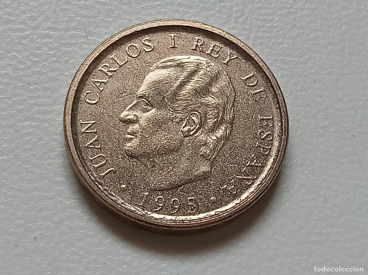 Monedas Juan Carlos I: JUAN CARLOS I 100 PESETAS 1995 LIS HACIA EL REVERSO EBC-