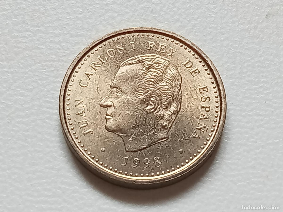 Monedas Juan Carlos I: JUAN CARLOS I 100 PESETAS 1998 LIS HACIA EL REVERSO EBC+