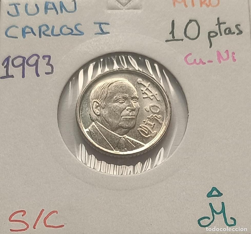 Monedas Juan Carlos I: 10 pesetas 1993, Miro, Juan Carlos I, sin circular, S/C, encartonada