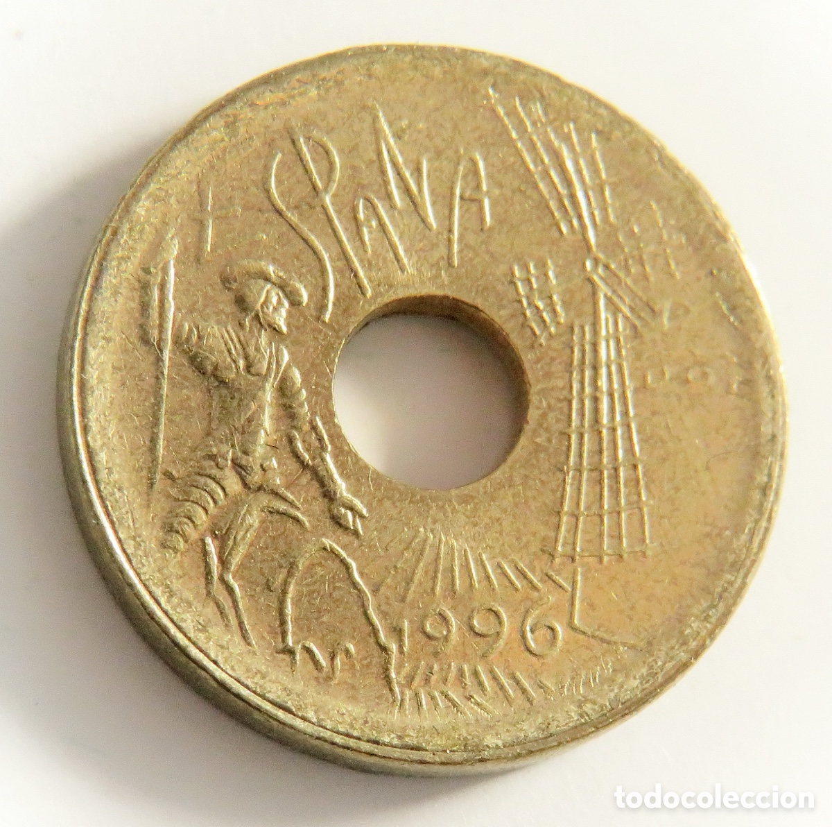 Monedas Juan Carlos I: Moneda de 25 Pesetas 1996 Castilla La Mancha Don Quijote Moneda Autonom&iacute;as