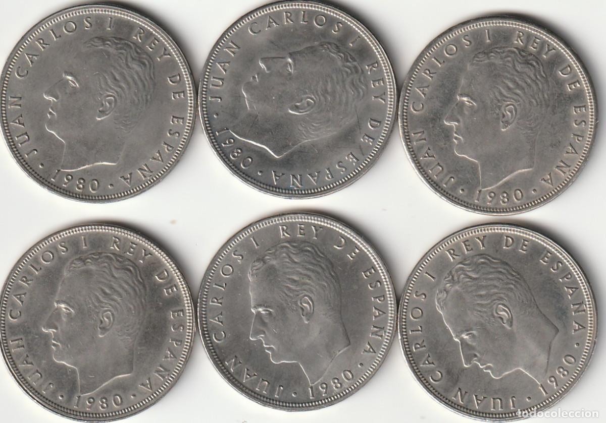Monedas Juan Carlos I: 10643 6 MONEDAS ESPA&Ntilde;A DE 100 PTAS. JUAN CARLOS I 1980- * ESTRELLA 80