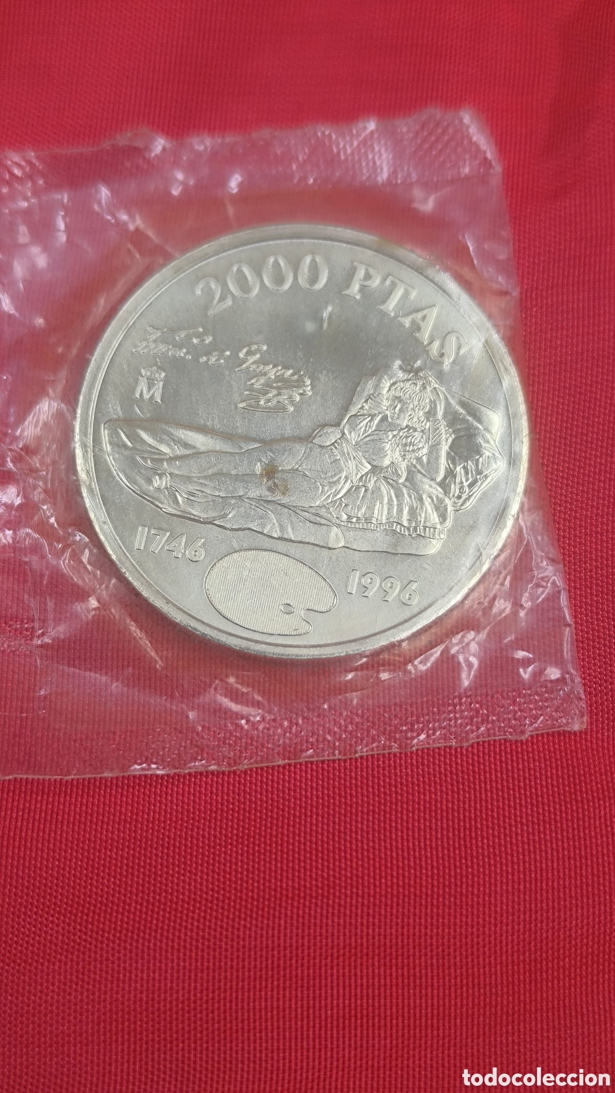 Monedas Juan Carlos I: Moneda de plata 2000 pesetas. La maja desnuda. Goya. A&ntilde;o 1996