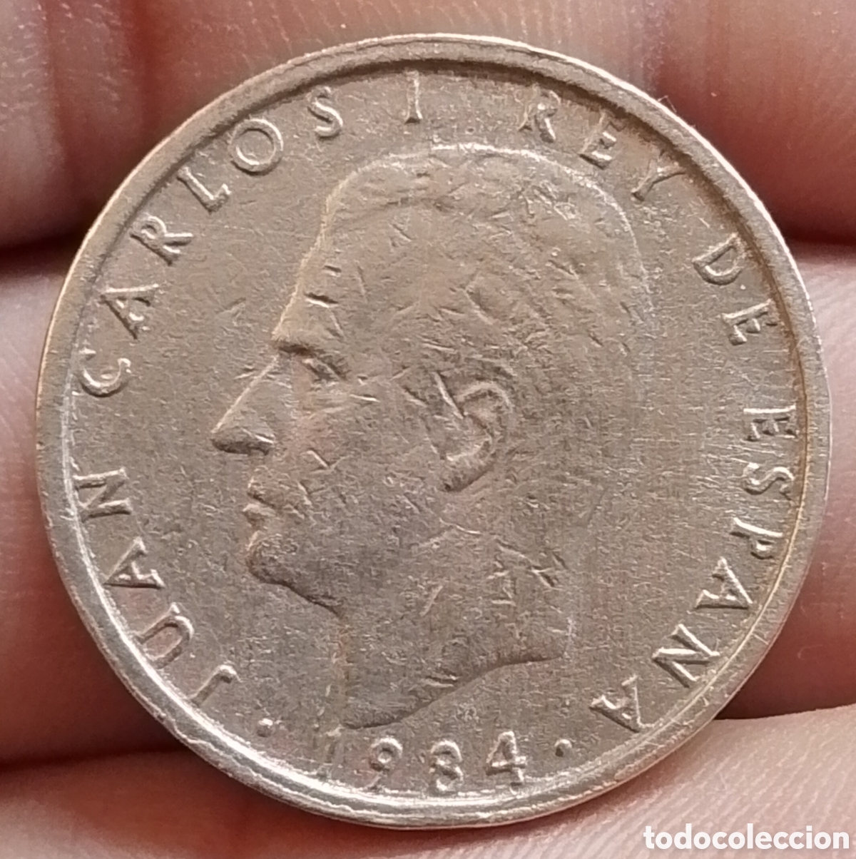 Monedas Juan Carlos I: Juan Carlos I 100 pesetas 1984 lis hacia anverso