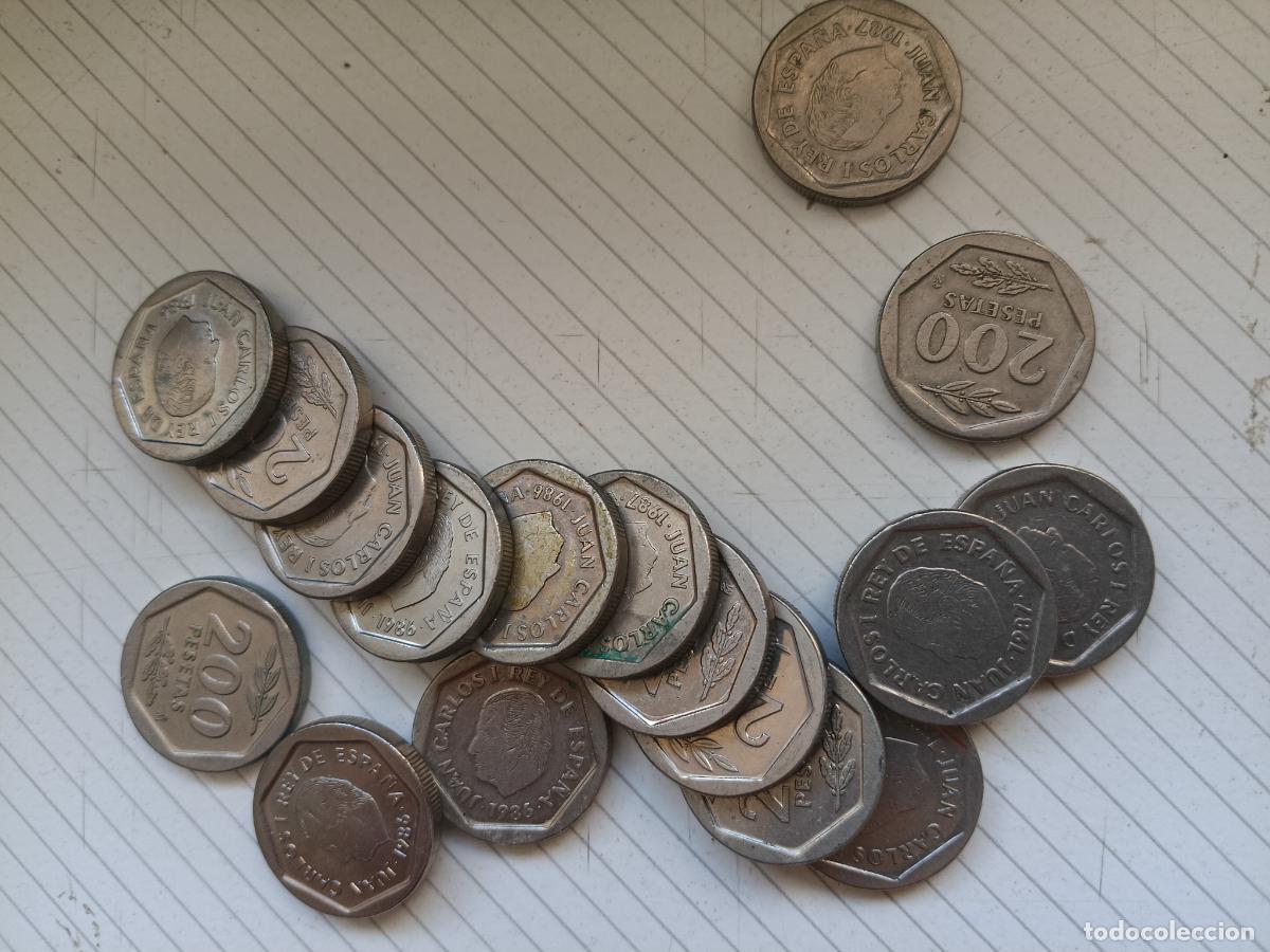 Monedas Juan Carlos I: 17 monedas de 200 pesetas