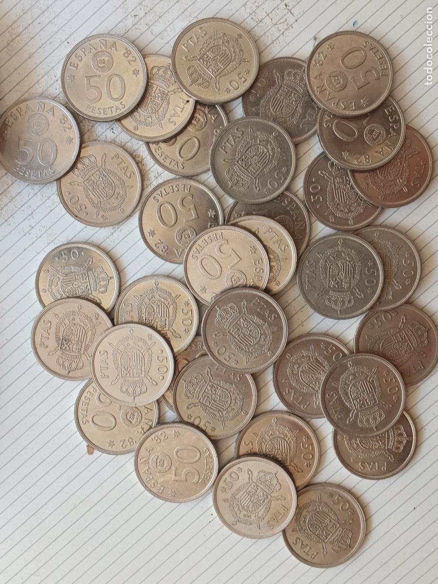 Monedas Juan Carlos I: 34 monedas de 50 pesetas Juan Carlos I SC