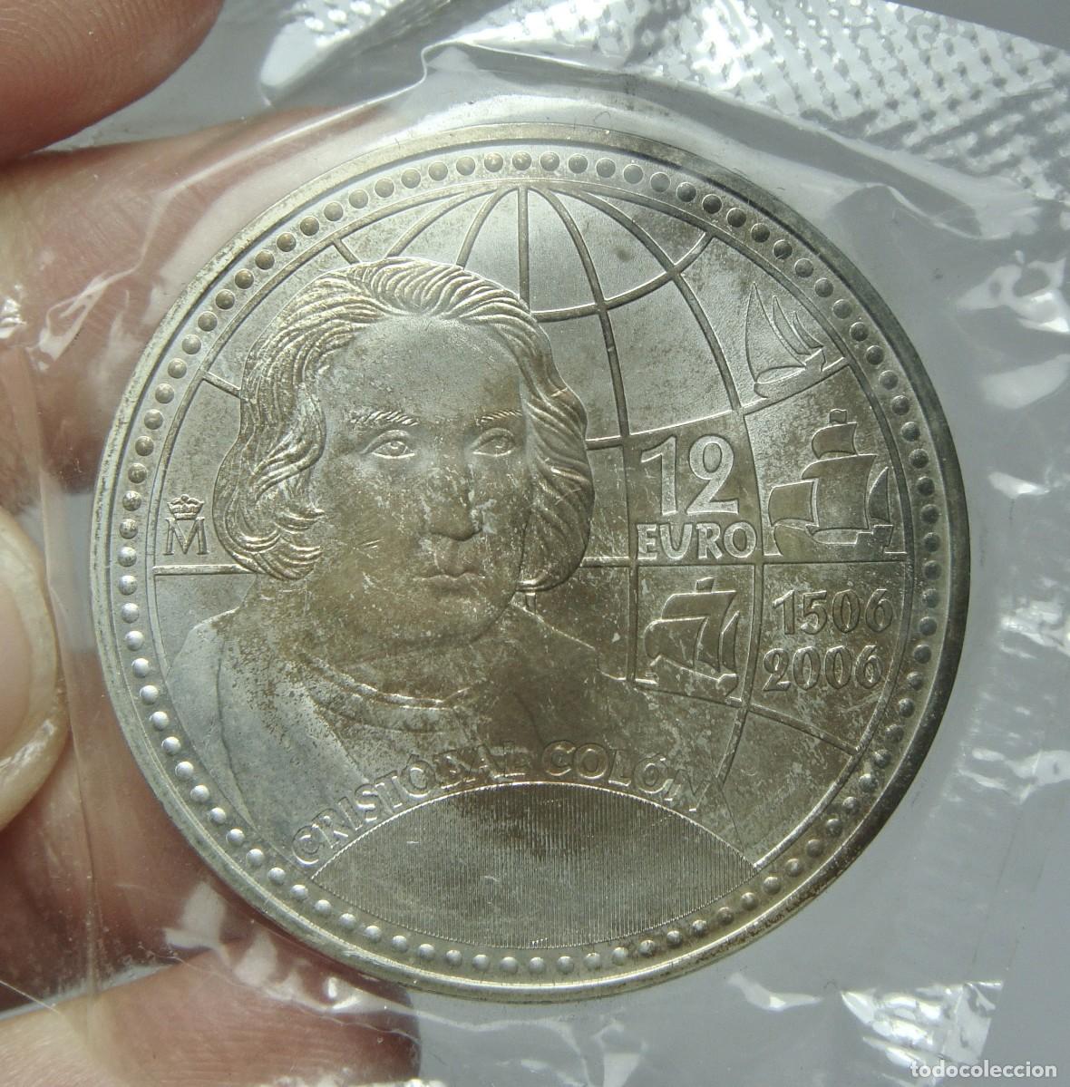 Monedas Juan Carlos I: 12 &euro; de PLATA .925. Juan Carlos I y Sofia - 2006. V Centenario de la muerte de Crist&oacute;bal Col&oacute;n