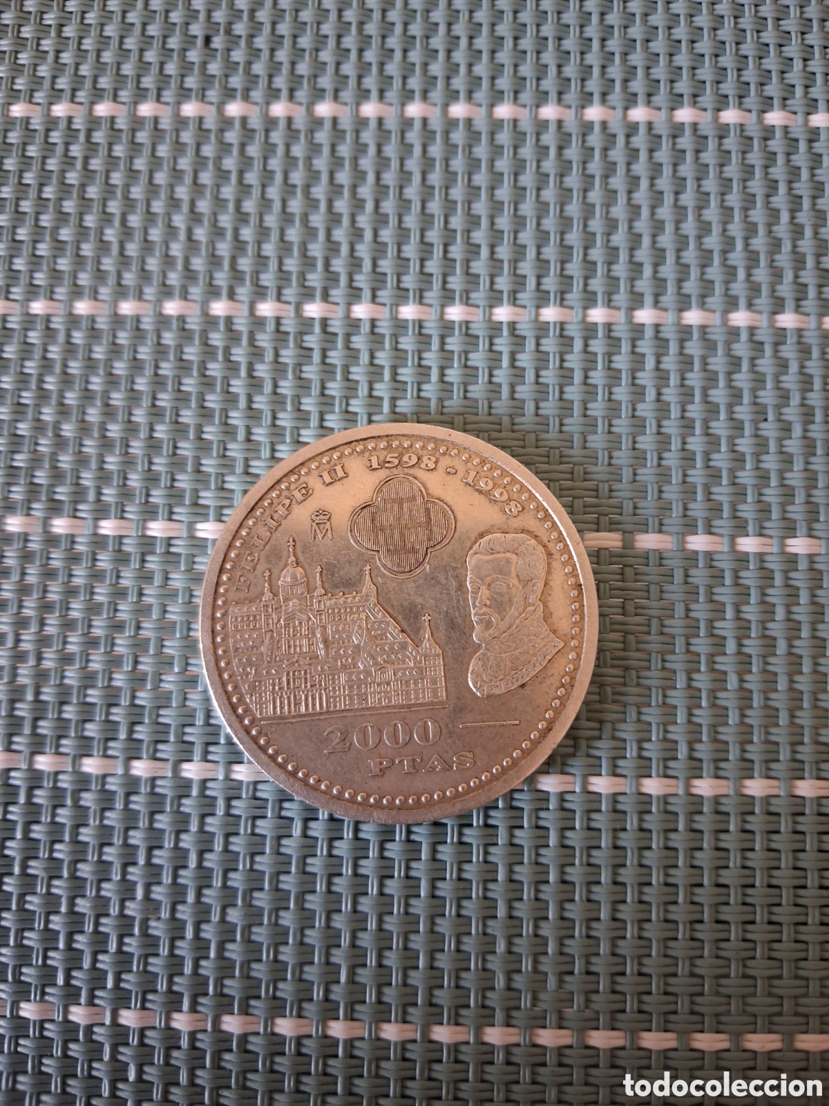 Monedas Juan Carlos I: moneda conmemorativa de 2000 pesetas de 1998 celebra el 400 aniversario del fallecimiento de Felipe