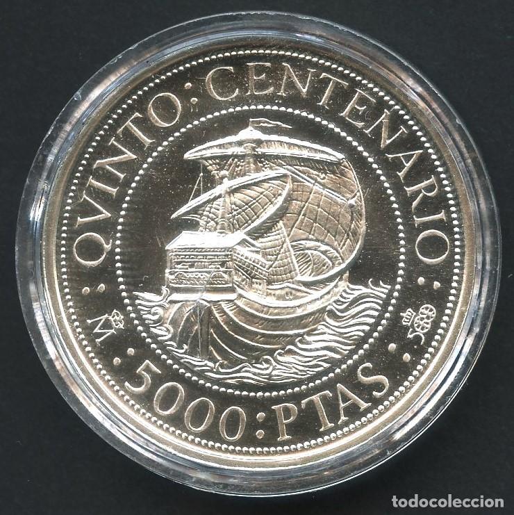 Monedas Juan Carlos I: MONEDA DE PLATA, MONEDAS QUINTO CENTENARIO, VALOR: 5000 PESETAS, 1989, FDC MATE