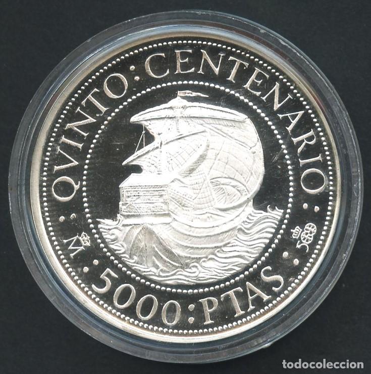 M&uuml;nzen unter Juan Carlos I: MONEDA DE PLATA, MONEDAS QUINTO CENTENARIO, VALOR: 5000 PESETAS, 1989, FDC BRILLO