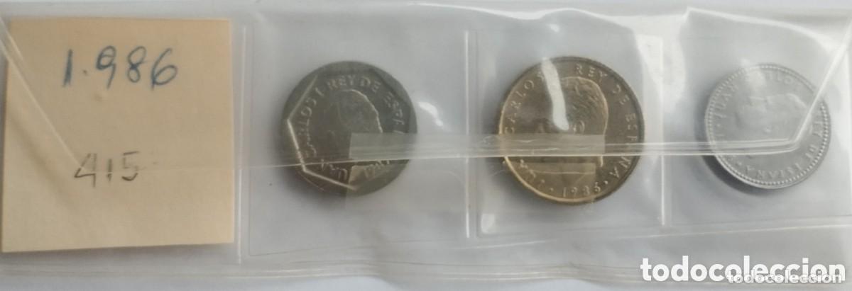 Moedas Juan Carlos I: LAS TRES MONEDAS DE JUAN CARLOS I 1986 DE 1-100 Y 200 PESETAS SIN CIRCULAR