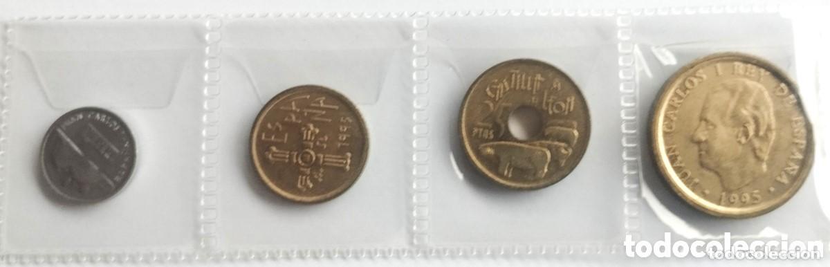 Monedas Juan Carlos I: LOTE DE CUATRO MONEDAS JUAN CARLOS I A&Ntilde;O 1995 DE 1-5-25 Y 100 PESETAS 1995 SIN CIRCULAR