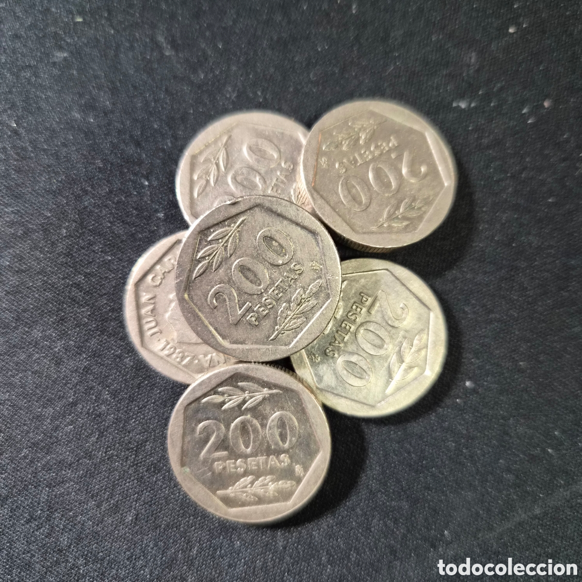 Monedas Juan Carlos I: Lote de y monedas de 200 pesetas Espa&ntilde;a