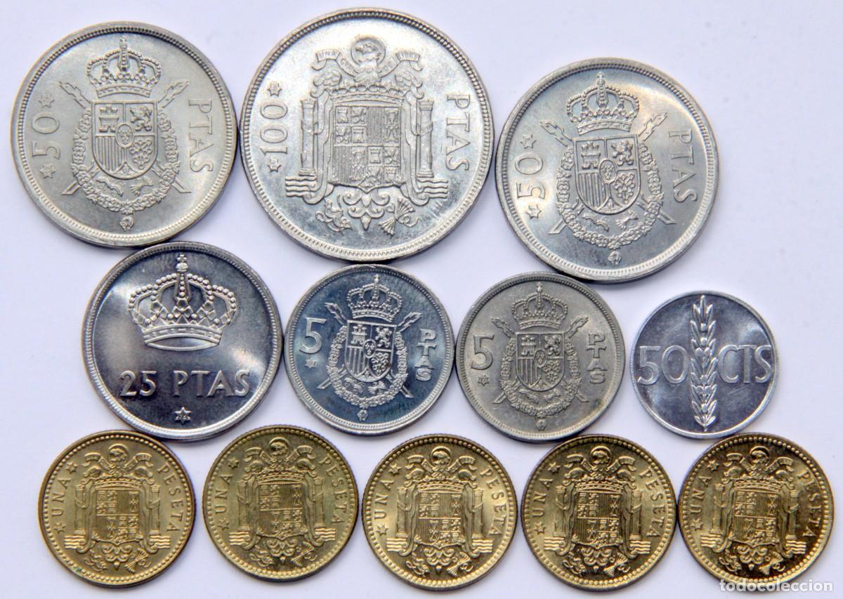 Moedas Juan Carlos I: V045 ESPA&Ntilde;A LOTE 12 MONEDAS JUAN CARLOS I PRIMER SISTEMA 1975*76*77*78*79*80