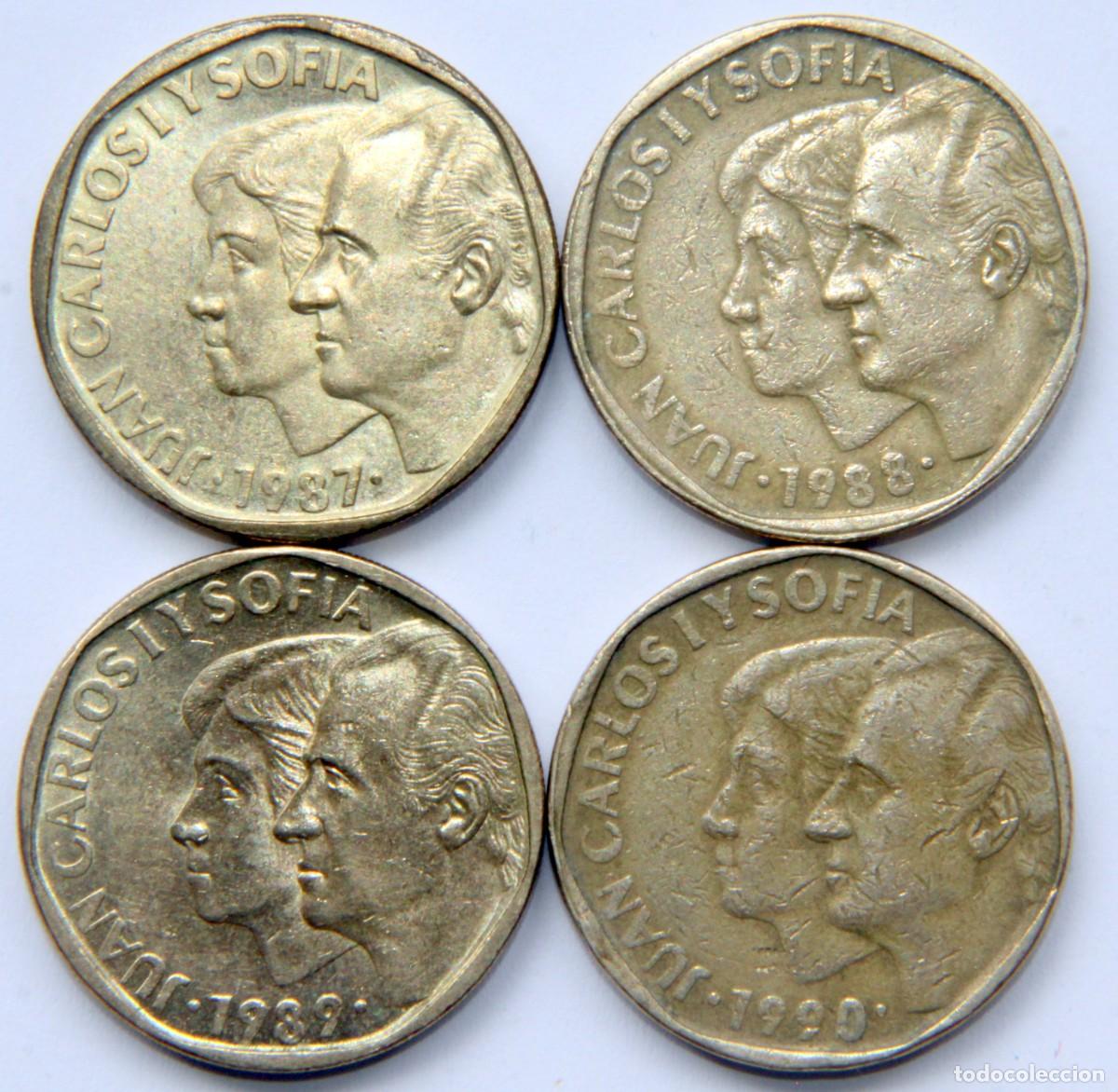 Moedas Juan Carlos I: V046 ESPA&Ntilde;A LOTE 4 MONEDAS JUAN CARLOS I 500 PESETAS SEGUNDO SISTEMA 1987-88-89-90