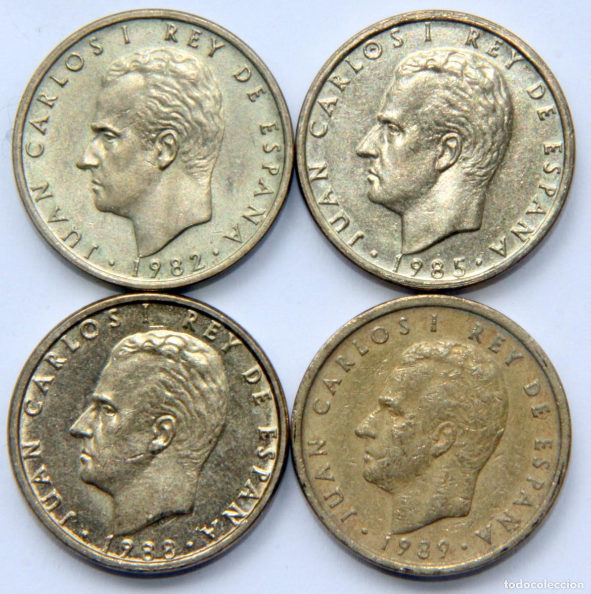Moedas Juan Carlos I: V047 ESPA&Ntilde;A LOTE 4 MONEDAS JUAN CARLOS I 100 PESETAS SEGUNDO SISTEMA 1982-85-88-89