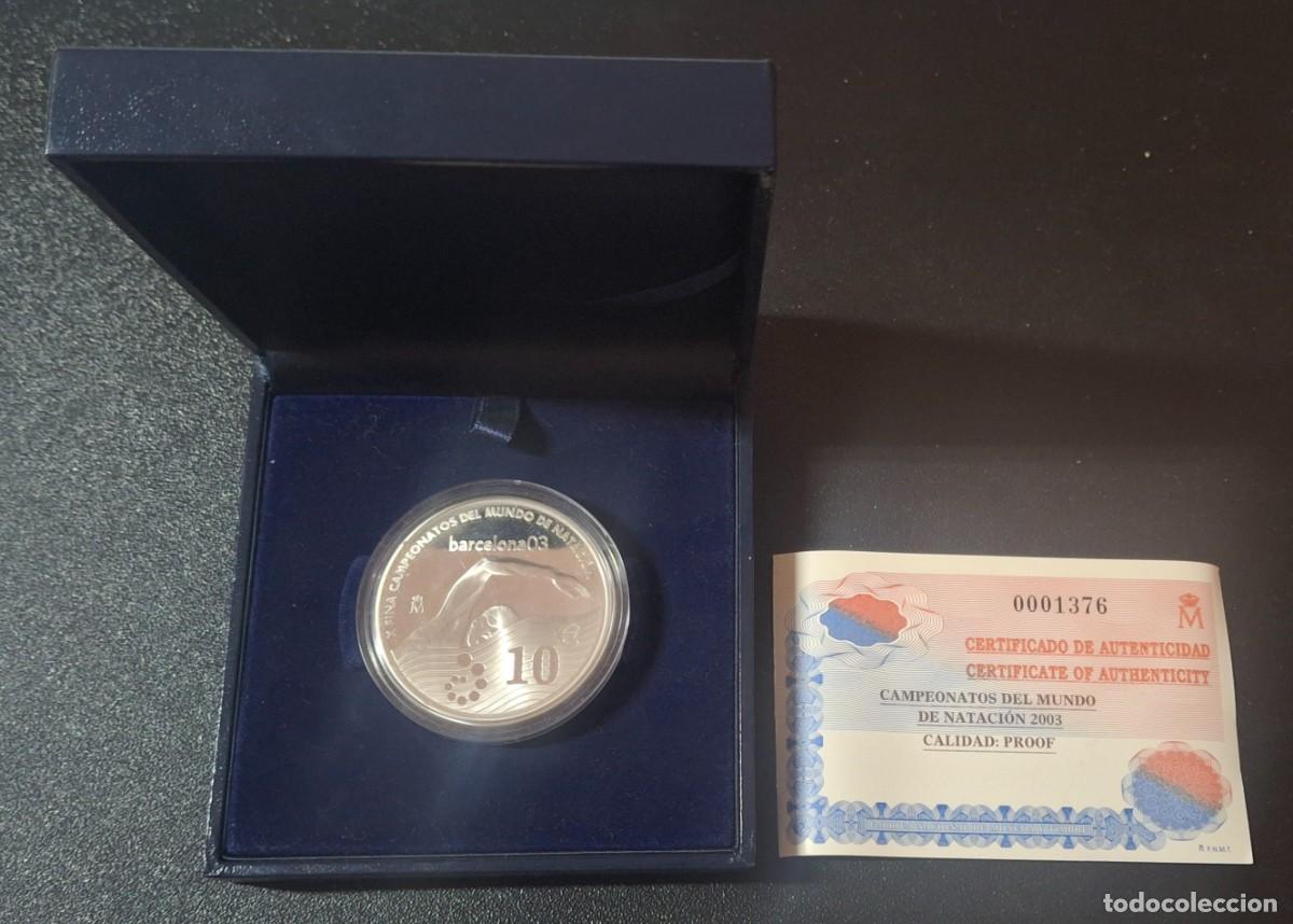 Monedas Juan Carlos I: Espa&ntilde;a 10 Euro 2003 Campeonatos del mundo de nataci&oacute;n (PROOF)