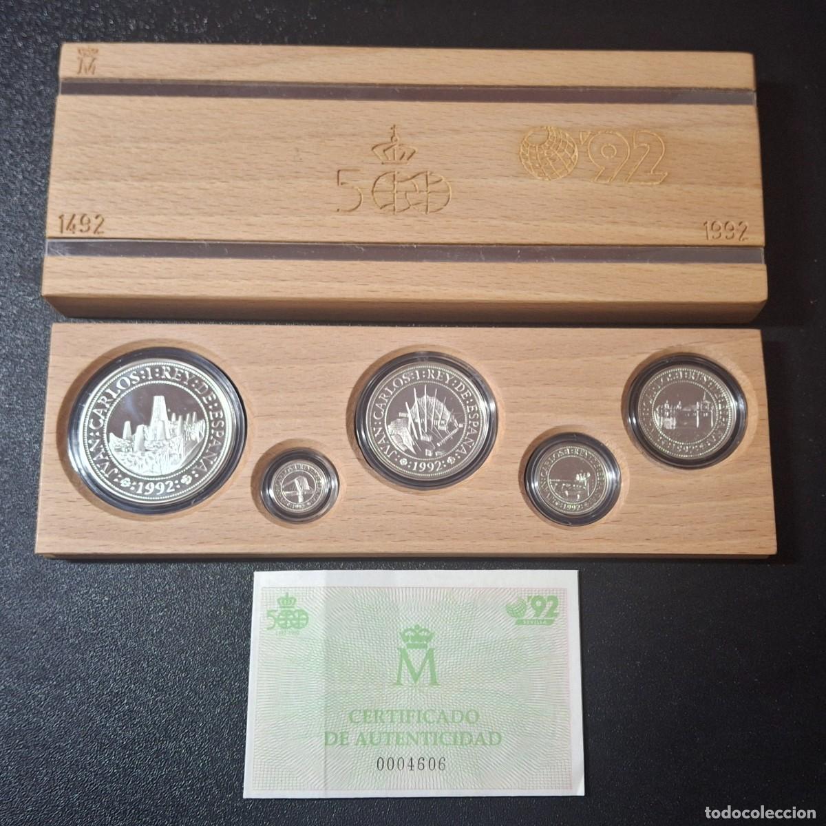Monedas Juan Carlos I: Espa&ntilde;a Serie 5 valores V Centenario 1992 (FDC)