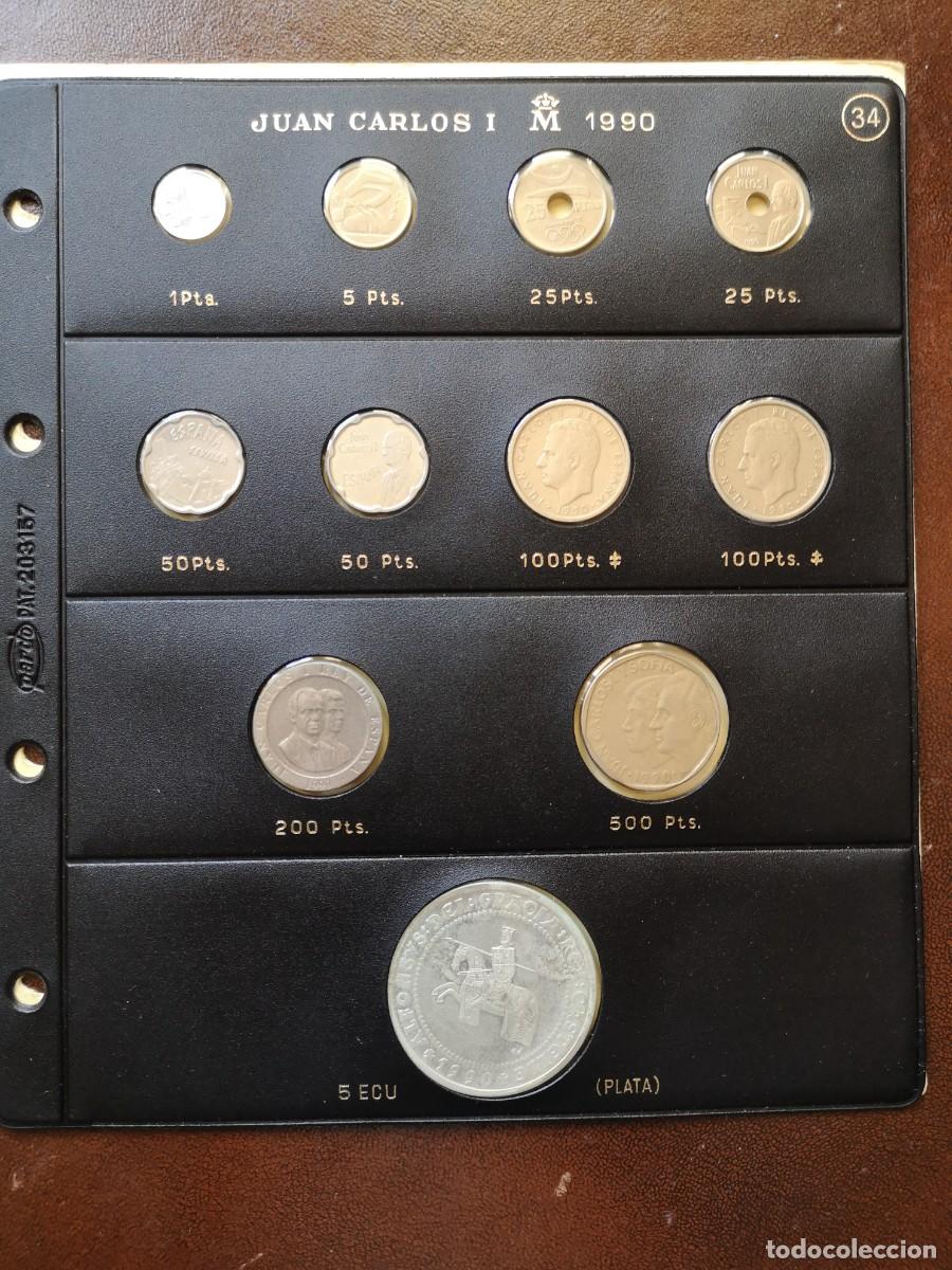 Monedas Juan Carlos I: Hoja Pardo N&ordm; 34 completa a&ntilde;o 1990 Juan Carlos I