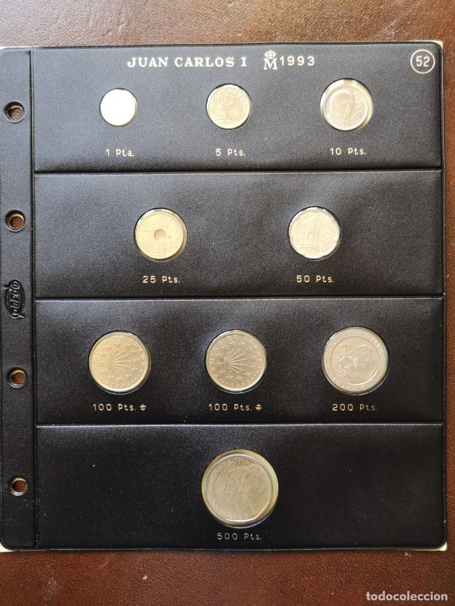 Moedas Juan Carlos I: Hoja Pardo N&ordm; 52 completa a&ntilde;o 1993 Juan Carlos I