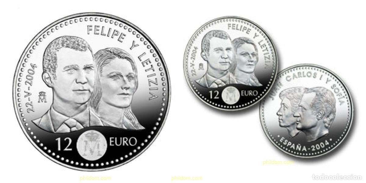 Monedas Juan Carlos I: 1589 ESPA&Ntilde;A 2004 12 EUROS 2004. BODA PRINCIPE Y LETICIA
