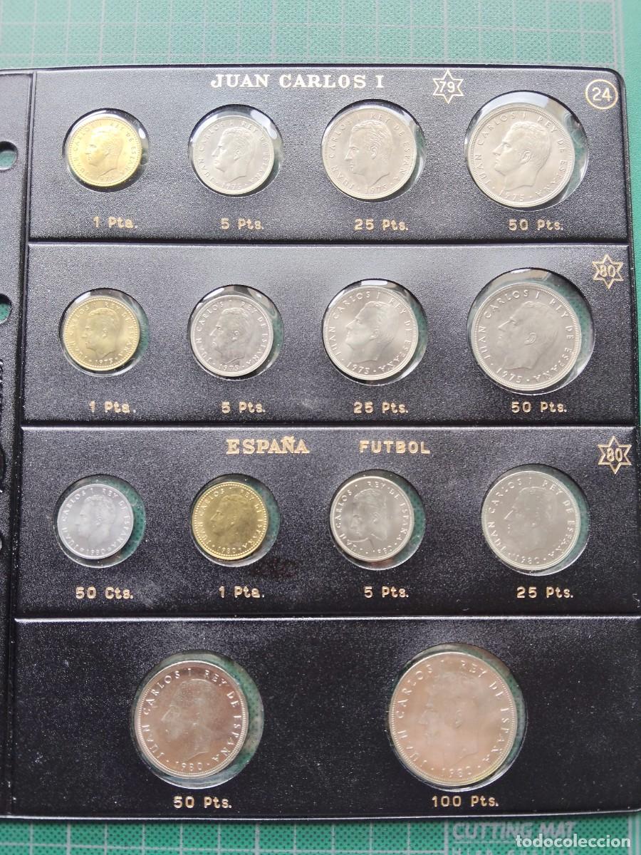 Moedas Juan Carlos I: HOJA PARDO: MONEDAS JUAN CARLOS 1979-1980-1980 MUNDIAL FUTBOL / SIN CIRCULAR