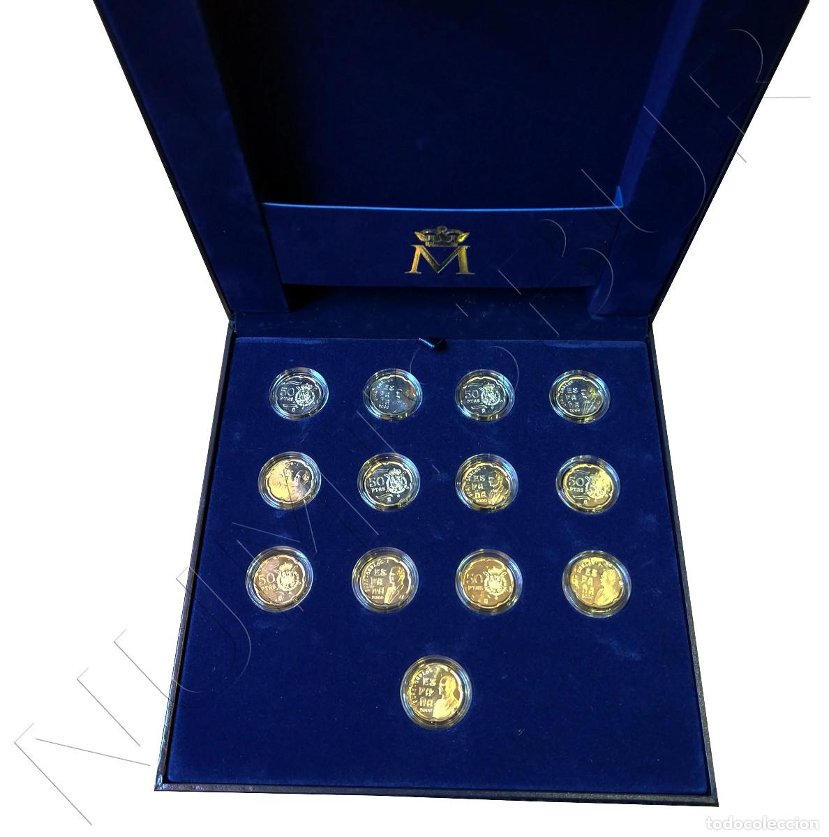 Monedas Juan Carlos I: ESPA&Ntilde;A Juego arras 50 pesetas plata del a&ntilde;o 2000 Rey Juan Carlos I en estuche