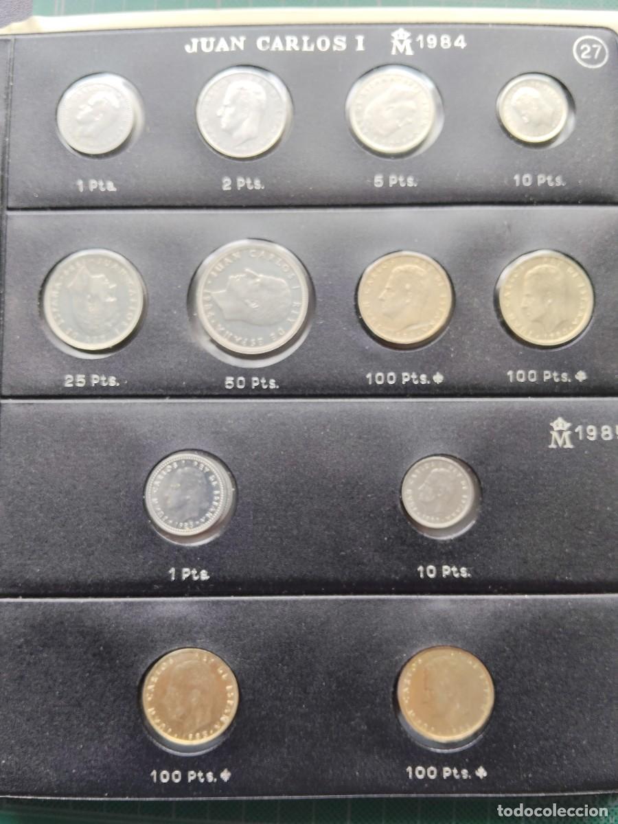 Moedas Juan Carlos I: HOJA PARDO: MONEDAS JUAN CARLOS 1984 - 1985 / SIN CIRCULAR
