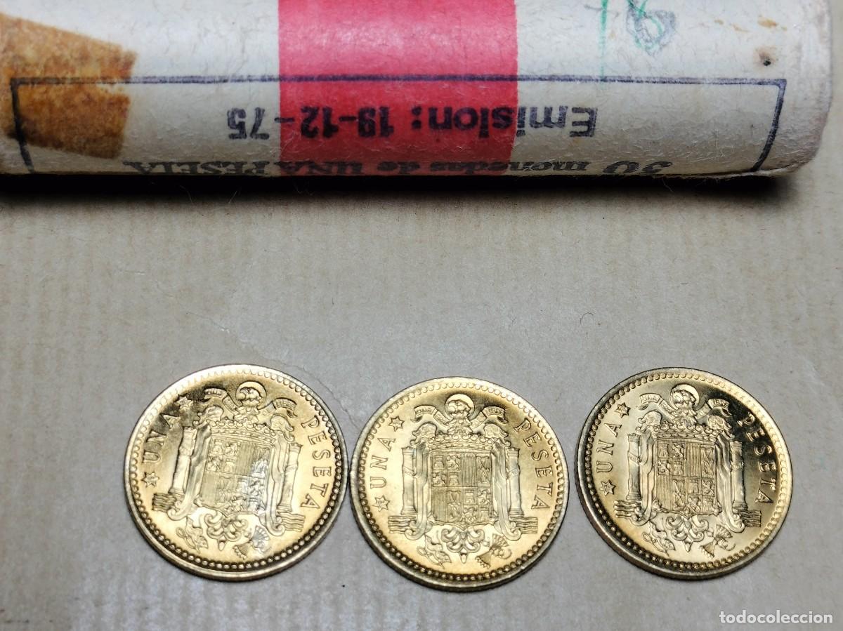 Monedas Juan Carlos I: 3 MONEDAS SIN CIRCULAR DE 1 PESETA DE 1975 ESTRELLA 76