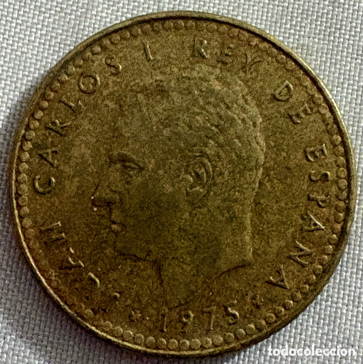 Moedas Juan Carlos I: MONEDA DE 1 PESETA (LA RUBIA) 1975. ESTRELLA 1980. RETRAT&Oacute; DEL REY EN 1 CARA Y REVERSO ESCUDO FRANCO