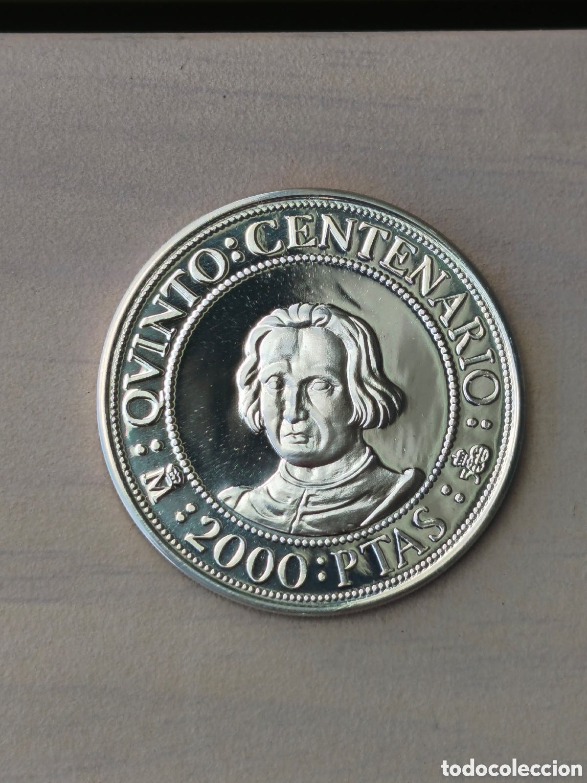 M&uuml;nzen unter Juan Carlos I: 2000 pesetas Espa&ntilde;a 1989 V Centenario plata 0.925