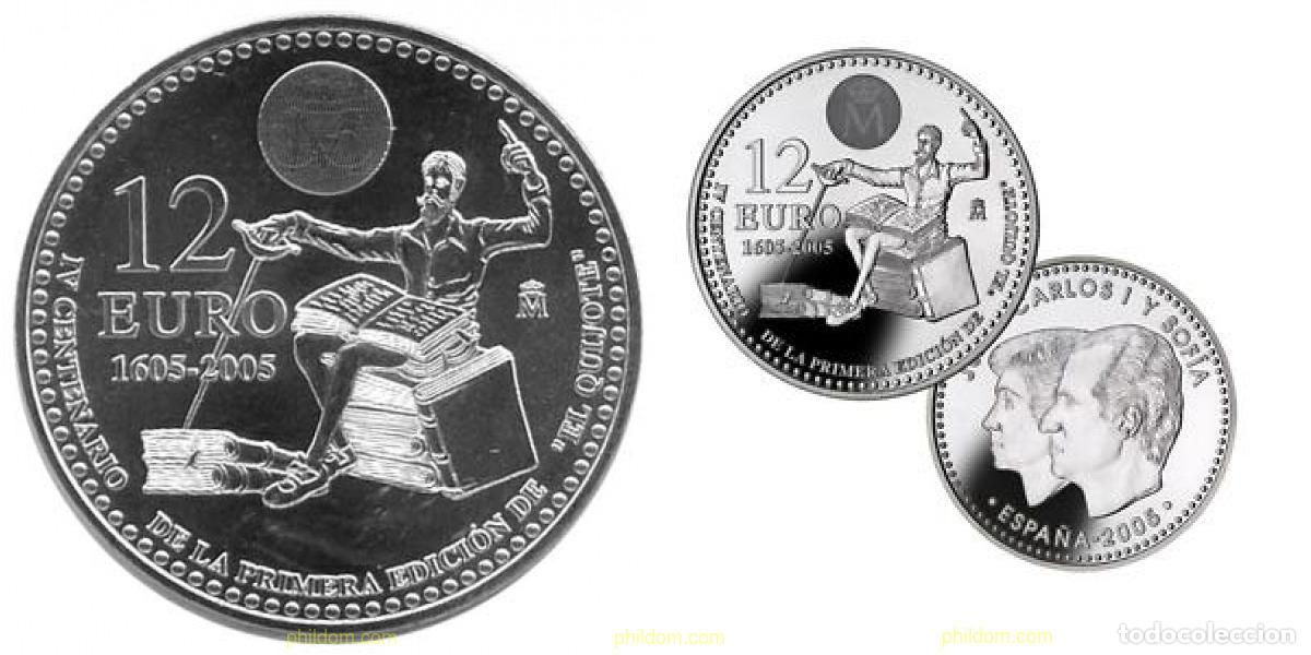 Monedas Juan Carlos I: 1588 ESPA&Ntilde;A 2005 MONEDA 12 EUROS 2005 QUIJOTE